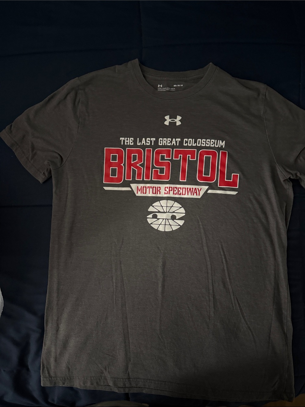 Under Armour Gray Tee with Red Bristol Graphic